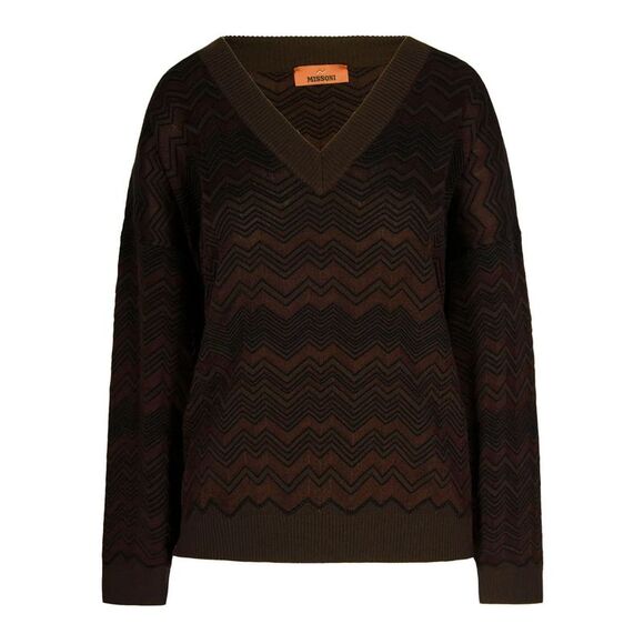 Missoni Women V-Neck Sweater With Chevron Pattern - Picture 1 of 3